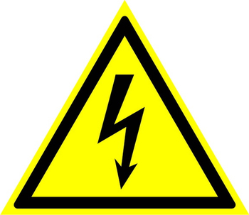 W08 внимание! опасность поражения электрическим током  (пленка, сторона 150 мм) - Охрана труда на строительных площадках - Знаки безопасности - ohrana.inoy.org